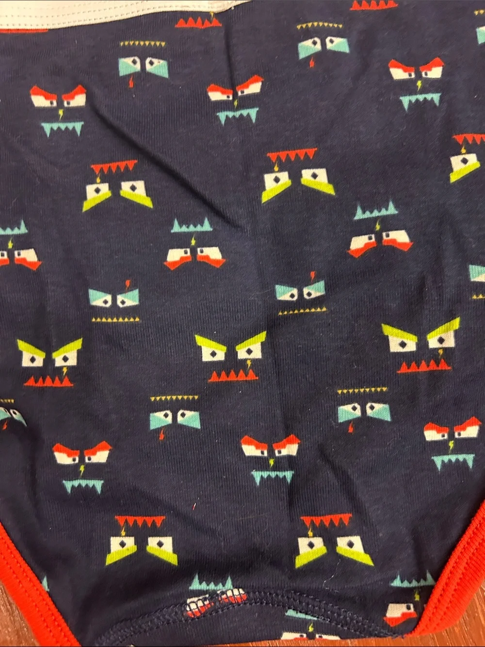 Gymboree Navy Briefs with Red Trim and Glow Monster Faces